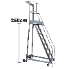 Scala a Castello Palchetto 10 SCALINI H 250 CM Magazzino Industria in acciaio INOX e alluminio Certificata D. Lgs. n