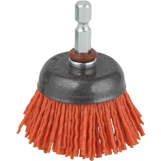 1 cepillo de copa de alambre de nylon, agresivo, vást. hexagonal Ø 50 mm-Leer más