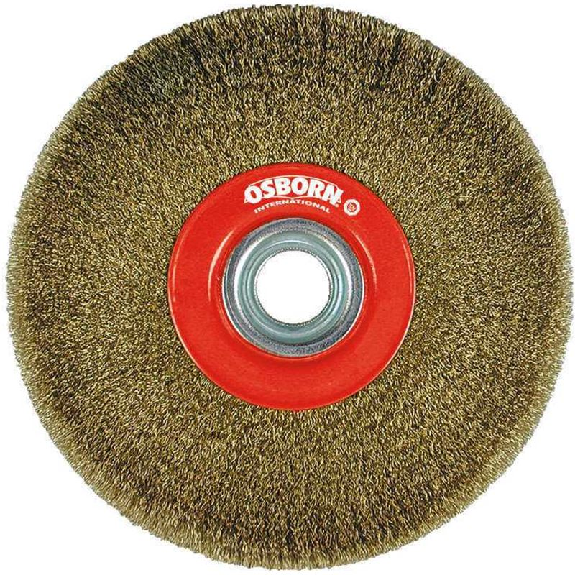 9902554461 - Cepillo circular acero latonado alambre ondulado, agujero multieje ø0.30mm-Leer más