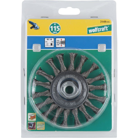 1 cepillo de disco de alambre de acero WS M14  115 mm-Leer más