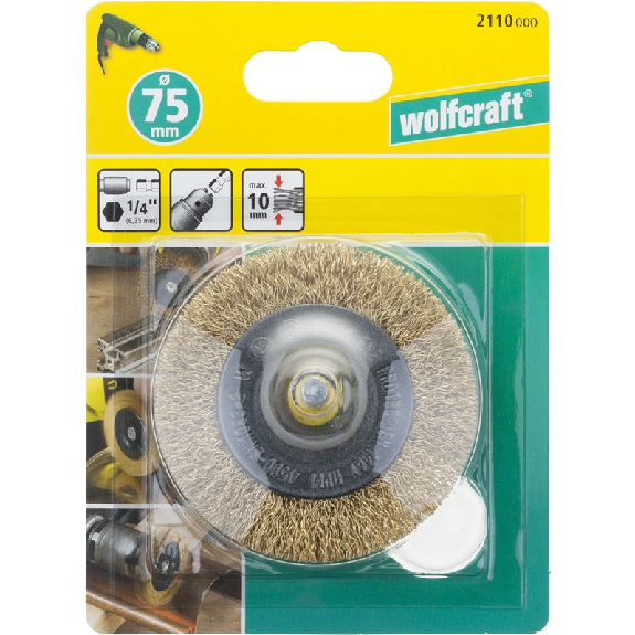 1 cepillo de disco de alambre de latón vást. hexagonal Ø 75 x 10-Leer más