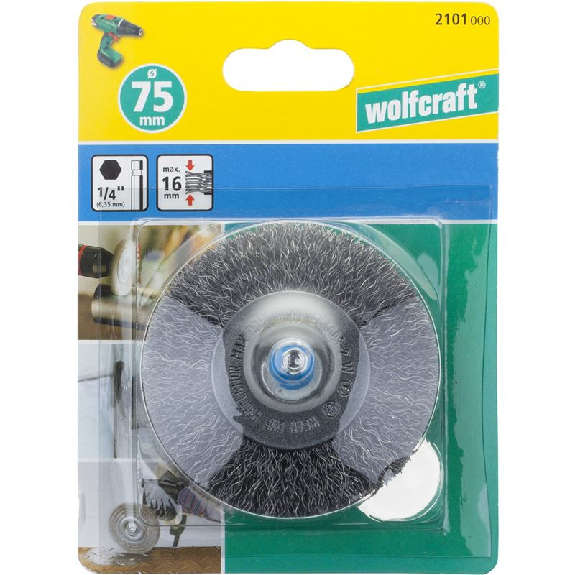 1 cepillo de disco de alambre de acero vást. hexagonal Ø 75 x 16 mm-Leer más