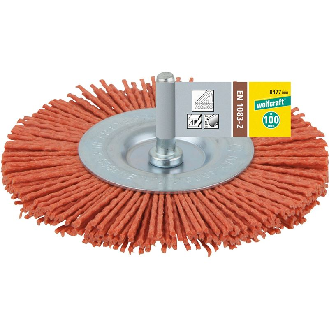 1 cepillo de disco de alambre de nylon vást. 6 mm Ø 100 x 8 mm-Leer más