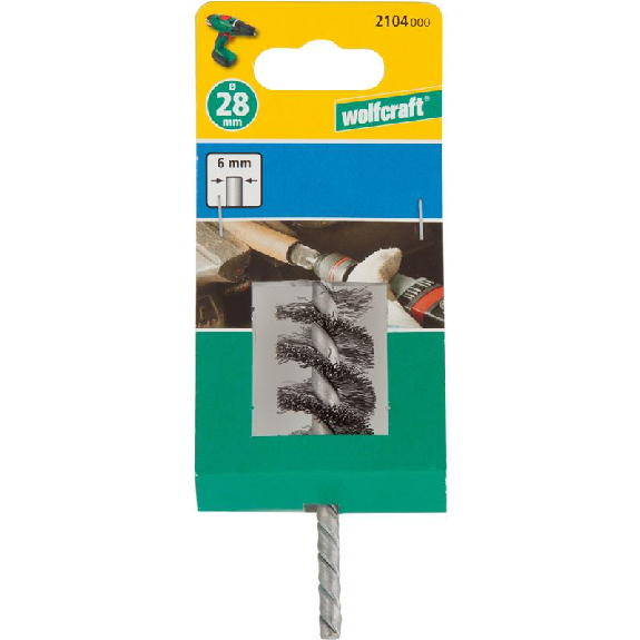 1 cepillo cilíndrico de alambre de acero Ø 28 x 60 x 95 mm-Leer más