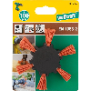 1 cepillo de abanico de alambre de nylon vást. hexagonal Ø 100 x 20 mm