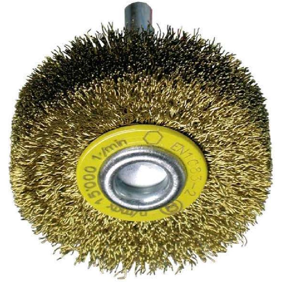 0002505342 - Brosse circulaire Fil inoxydable en acier inoxydable, tige de 6 mm, Ø 0,20 mm (60x18-Lire la description