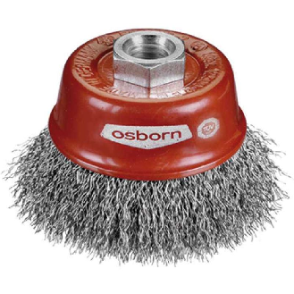 0002613161 - Cepillo taza acero de alambre ondulado, tuerca M14, ø 0.30mm (60x20)-Leer más