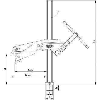 Elemento de sujeción para mesas de soldadura con brazo prensor TW28GRS - TW28GRS30-12 --Leer más