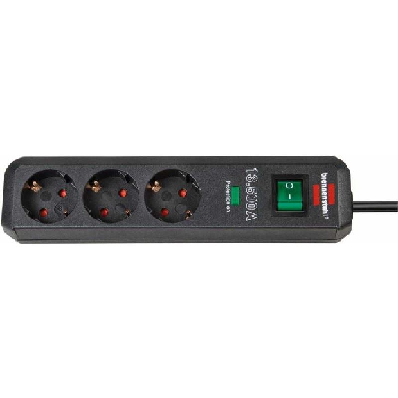 Base de tomas múltiples Eco-Line con protección 3 tomas Antracita y 1.5m de cable-Leer más