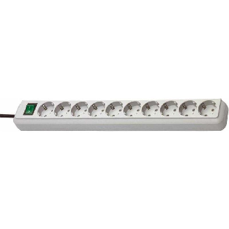 Base de tomas múltiples Eco-Line gris claro con interruptor 10 tomas y 3 m de cable-Leer más