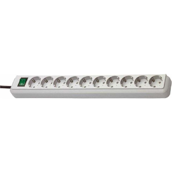 Multiple Eco-Line Thomas Base Claro Grey avec commutateur 10 coups et câble 3 m-Lire la description