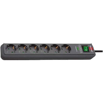 Base de tomas múltiples Eco-Line con protección 6 tomas Color Antracita y 5 m de cable-Leer más