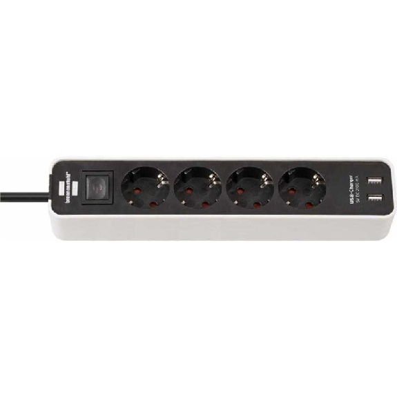 Base de tomas múltiples Ecolor con diseño compacto 4 tomas + 2 USB y color blanco-Leer más