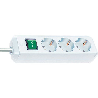Base de tomas múltiples Eco-Line blanca con interruptor 3 tomas y 5 m de cable-Leer más