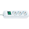 Base de tomas múltiples Eco-Line blanca con interruptor 3 tomas y 5 m de cable