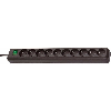 Base de tomas múltiples Eco-Line negra con interruptor 10 tomas y 3 m de cable