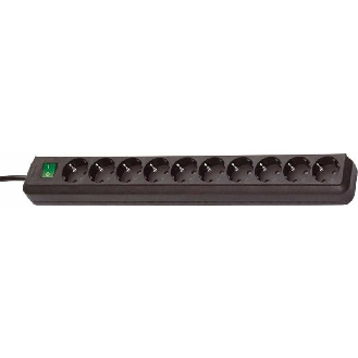 Base de tomas múltiples Eco-Line negra con interruptor 10 tomas y 3 m de cable-Beschreibung lesen