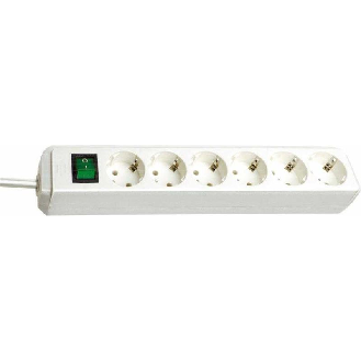 Base de tomas múltiples Eco-Line blanca con interruptor 6 tomas y 3 m de cable-Leer más