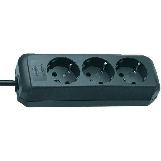 Base de tomas múltiples Eco-Line negra 3 tomas y 1.5 m de cable-Leer más