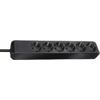 Base de tomas múltiples Eco-Line negra 6 tomas y 1.5 m de cable-Leer más