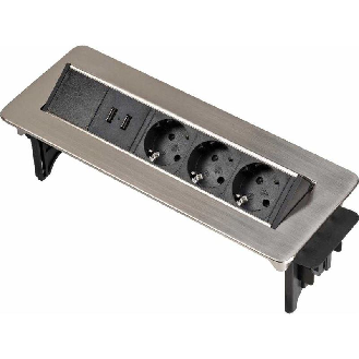 Regleta de mesa integrable Indesk Power con cargador USB-Leer más