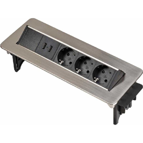 Regleta de mesa integrable Indesk Power con cargador USB-Leer más