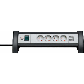 Base de tomas múltiples Premium-Office-Line para sobremesa con puertos USB 4 + 2 USB-Leer más