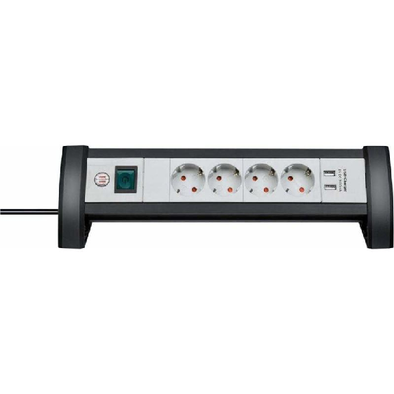 Base de tomas múltiples Premium-Office-Line para sobremesa con puertos USB 4 + 2 USB-Leer más