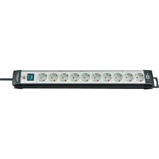 Base de tomas múltiples Premium-Line gris claro/ negra 10 tomas y 3 m de cable-Leer más