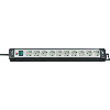 Base de tomas múltiples Premium-Line gris claro/ negra 10 tomas y 3 m de cable