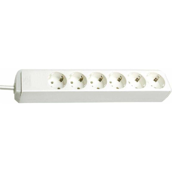 Base de tomas múltiples Eco-Line blanca 6 tomas y 1.5 m de cable-Leer más