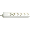 Base de tomas múltiples Eco-Line blanca 6 tomas y 1.5 m de cable