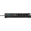 Base de tomas múltiples negro con protección Premium-Line 4 tomas + cable de 18m