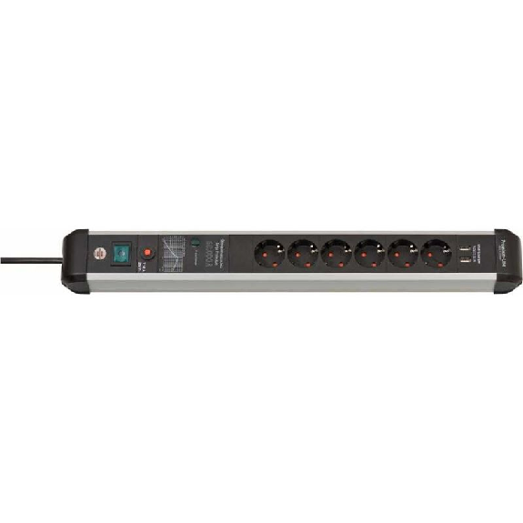 Base de tomas múltiples Premium-Protect-Line con protección de tensión y carga USB-Leer más