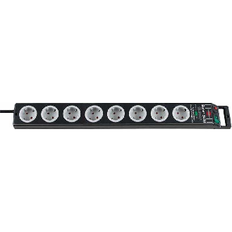 Base de tomas múltiples Super-Solid negra con salida de cable opuesto y protección 8-Leer más