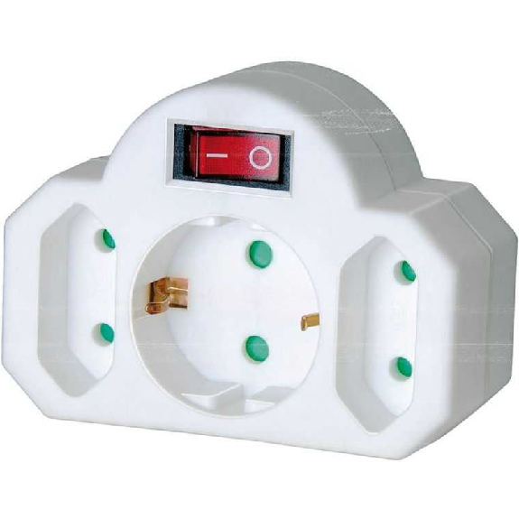 Bouch d'adaptateur avec commutateur d'allumage et 2 + 1 coups d'alimentation-Beschreibung lesen