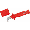 Cuchillo desarma cables hoja curva con tope protector