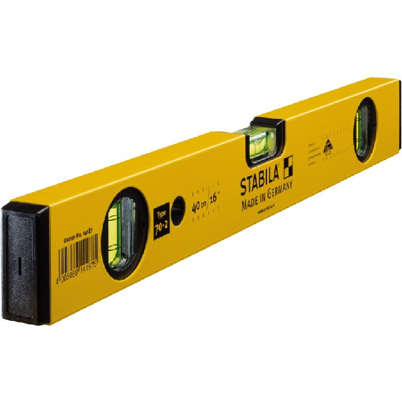 Stabila Wasserwaage Type 70-2, 40 cm, leichtes Alu-Profil, 1 Horizontal-Libelle-Beschreibung lesen