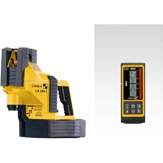 Stabila Kreuzlinienlaser LA 180 L, selbstnivellierend, 3 Vertikal-Linien, 1 Horizontal-Linie, Lotfunktion, Reichweite (sichtbare Linie): 20 m, Laser-Empfnger, Tragekoffer-Beschreibung lesen