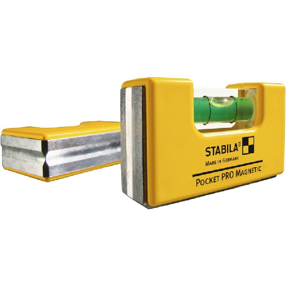 17768 Wasserwaage Pocket PRO Magnetic 7,2 cm Aluminium gelb ± 1mm/m mit-Beschreibung lesen