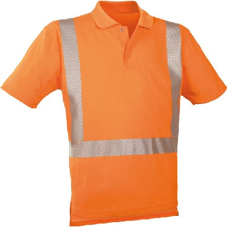 Warn-Polo-Shirt leuchtorange, Gr. M-Beschreibung lesen