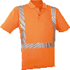 Warn-Polo-Shirt leuchtorange, Gr. S