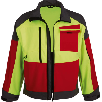 Softshelljacke ForestJackRed,Gr.3XL,rot/anth./gelb-Beschreibung lesen