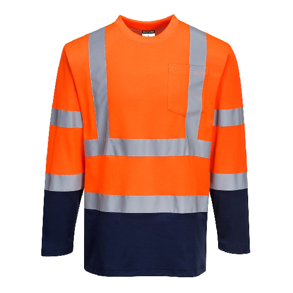 Portwest - T-Shirt Coton Comfort bicolore manches longues HV - S280 Portwest - T-Shirt Coton Comfort bicolore manches longues HV - S280-Lire la description