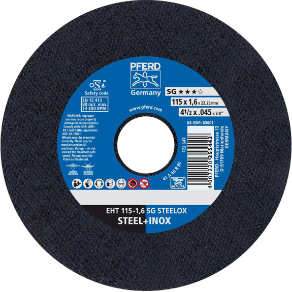 Disque à tronçonner inox  "355442" diam.115 x 1,6 m/m-Leggi tutto