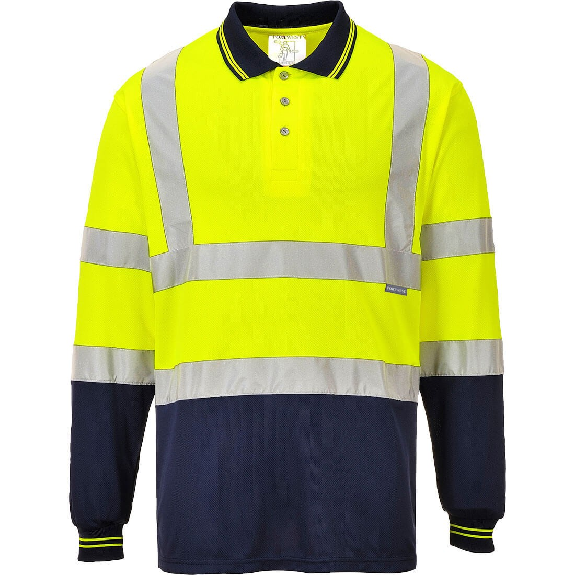 Portwest - Polo bicolore manches longues HV - S279-Lire la description
