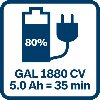 Akku Starter-Set: 2 x GBA 18 Volt, 5.0 Ah und GAL 1880 CV
