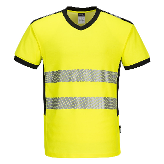 Portwest - Tee-shirt manches courtes avec col en V haute visibilité PW3-Lire la description