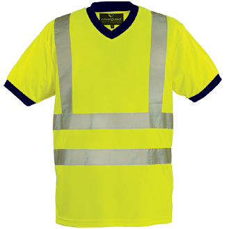 Coverguard - Tee-shirt col en V jaune haute visibilité YARD-Lire la description