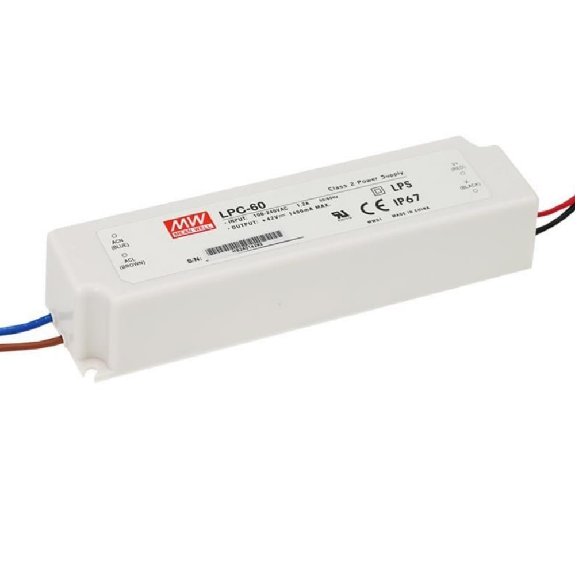 Fuente de alimentación LED Mean Well LPC-60 de 60W con salida de corriente constante-Leer más